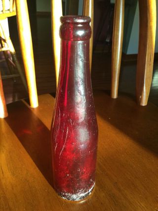 Anchorglass Ruby Red Schlitz Vintage Beer Bottle 1950’s Limited Edition⚓️Hocking 8