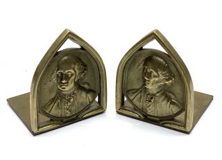 Vintage Rare George Washington Brass Bookends Book Ends