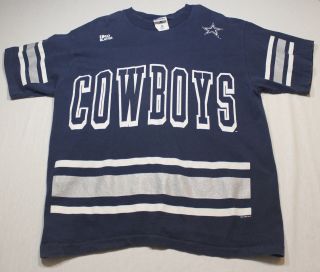 Vintage 90s Dallas Cowboys Jersey T Shirt Pro Player 1996 Blue Silver Size Xl