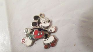 Vintage Walt Disney Productions Mickey Mouse On Roller Skates Charm Or Pendant