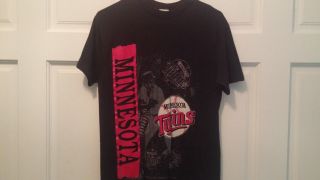 Vintage 90s Minnesota Twins Black T - Shirt Men 