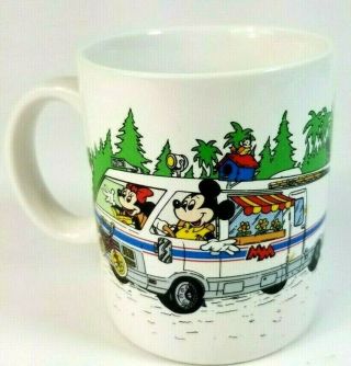 Vintage Disney Fort Wilderness Resort Coffee Mug Tea Cup Mickey Minnie Camper