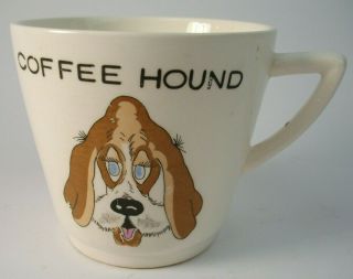 Vtg Coffee Hound Dog Ceramic Mug Cup Japan Arrow Funny