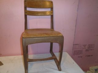Rare Vintage Metal,  Wooden Chair,  School Chair
