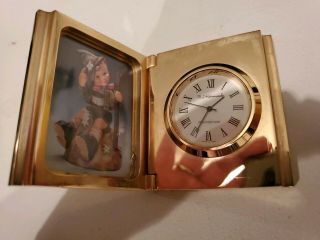 Vintage Mj Hummel Mountaineer Miniature Brass Clock Book Shape