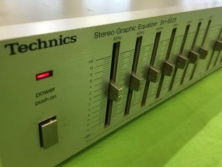 Vintage Technics Sh - 8025 7 Band Stereo Graphic Equalizer Silver,