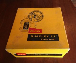 Vintage KODAK DUAFLEX III FLASH OUTFIT Camera,  Flash Attachment & Box - 2