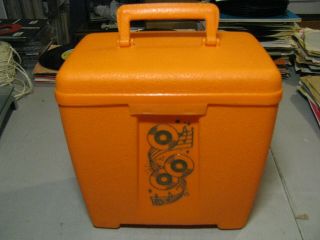 Vintage 45 Plastic Case,  Vinyl Storage Box,  Lustro Ware With Handle Orange