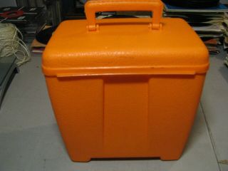 vintage 45 plastic case,  vinyl storage box,  Lustro Ware with handle ORANGE 2