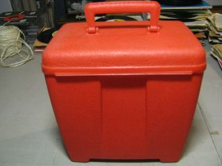 vintage 45 plastic case,  vinyl storage box,  Lustro Ware with handle RED 2