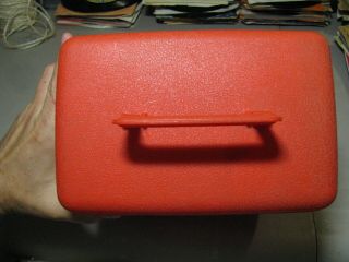 vintage 45 plastic case,  vinyl storage box,  Lustro Ware with handle RED 3