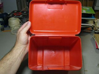 vintage 45 plastic case,  vinyl storage box,  Lustro Ware with handle RED 4