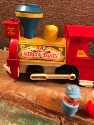 Vintage 1973 Fisher Price Little People Circus Train 991 With Animals & Figures 3