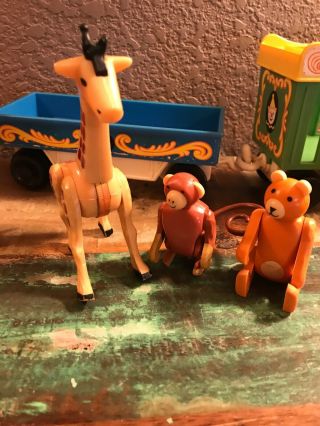 Vintage 1973 Fisher Price Little People Circus Train 991 With Animals & Figures 4
