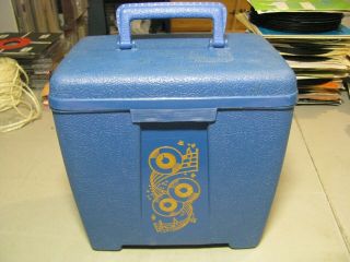 Vintage 45 Plastic Case,  Vinyl Storage Box,  Lustro Ware With Handle Blue