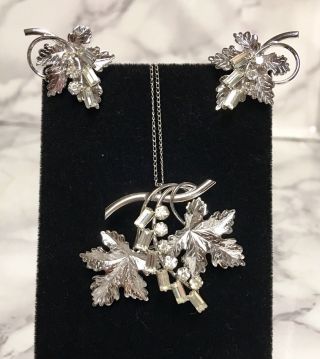 Vintage Sterling Carl - Art Jewelry Set Brooch/pendant Screw Back Earrings