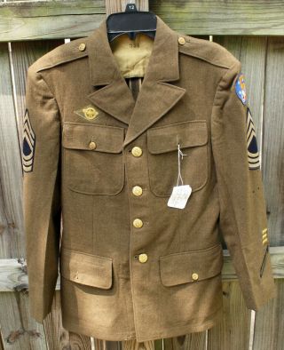Vintage Wwii Army 35r Uniform Jacket Coat With Patch 5th Army