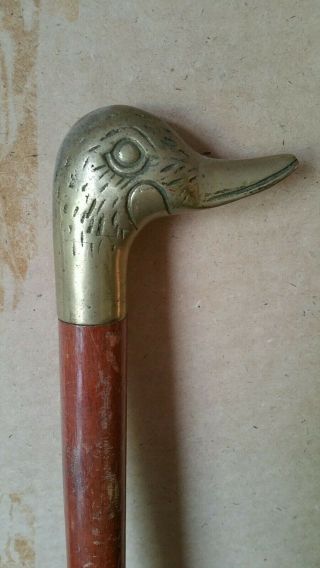 Vintage Duck Head Brass Walking Stick Cane Handle 1950 