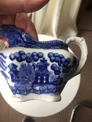 Buffalo Pottery Semi Vitreous Blue Willow Creamer Vintage