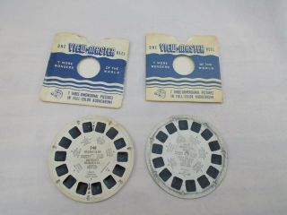 Vintage GAF ViewMaster Red and White with Blue Handle and 4 Reels/Slides Disney 5