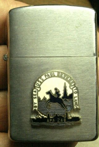 Vintage Vietnam Era Uss Paul Revere Pocket Lighter Unfired W/orig Box.  Rothco