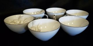 Vintage Wentworth China Silver Wheat Pattern,  Set Of 6 Coffee/tea Cups,  1950s