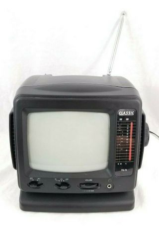 Classic Portable 5 Inch Black & White Tv Am/fm Radio Analogue Vintage -