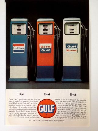 1963 Gulf Vintage Print Ad Gas Oil Gulftane No - Nox
