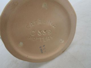 Vintage Catalina Island Pottery Vase C - 339 Tan exterior and Blue interior 6