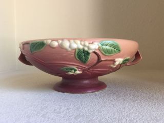 Vintage Roseville Pink Snowberry Pink Vase Console Bowl 1fb - 10 Rare Authentic
