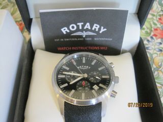 Rotary Gents Stainless Steel Aviators Style Chronograph (complete)
