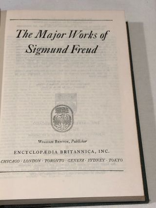 Vtg 1952 Britannica Great Books Of The Western World Sigmund Freud Volume 54 PO 5