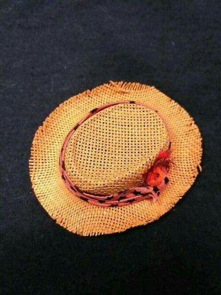 Vintage Barbie Ken 785 Dreamboat Straw Hat With Feather Accessory 1961 - 63