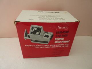 Vintage Sears 9926 Easi - Load Lighted 2x2 " Slide Viewer W/ Box