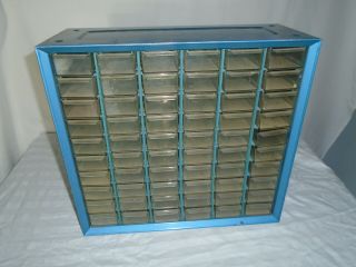 Vintage Akro - Mils 60 Drawer Storage Cabinet Metal Storage Very