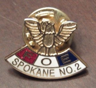 Vintage Fraternal Order Of Eagles Spokane,  Wa 2 Pin - Washington F.  O.  E.