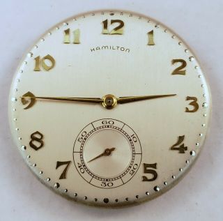 Vintage Hamilton 12s,  17j Pocket Watch Movement Only - Parts/repair