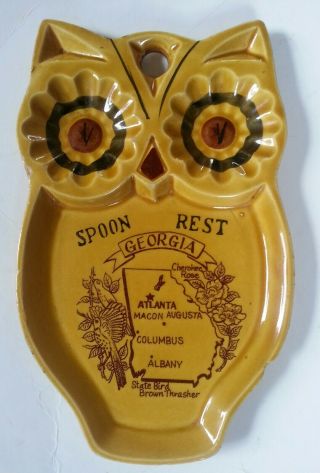 Owl Vintage Spoon Rest " Georgia " Ashtray 7 
