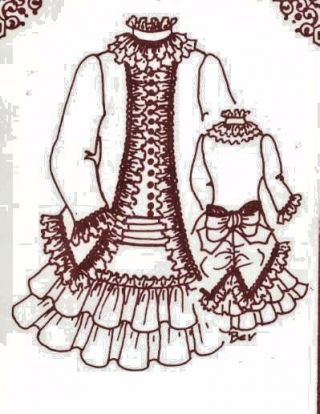 13 - 14 " Antique French Bru/jumeau - German Child Doll Low Waist Dress Jacket Pattern