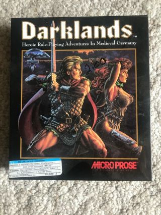 Vtg.  Darklands Dark Lands Microprose Classic Rpg Pc Game Big Box 3.  5 " Disc