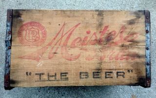 Vintage Peter Hand Brewery Chicago Beer Wooden Crate - Rare One Of A Kind