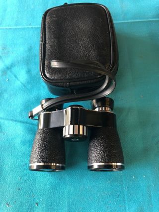 Vintage Tasco Binoculars Pocket Fully Coated 4x30 With Black Leather Case