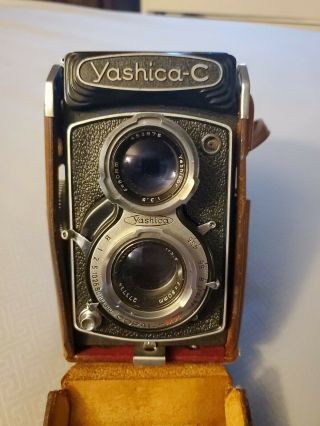 Vintage Yashica - C Tlr Film Camera Yashikor 80mm Lens Copal - Mx