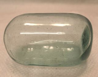 Vintage Japanese Glass SAUSAGE ROLLER FLOAT DENTED 3.  5 