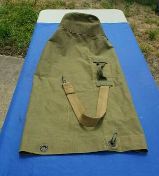 Vintage Korean War Era U.  S.  Military Green Canvas Duffel Bag Sea Bag