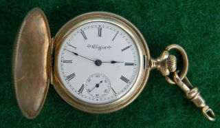 Vintage Small Elgin 15 Jewel Pocket Watch With Gold Filled Case