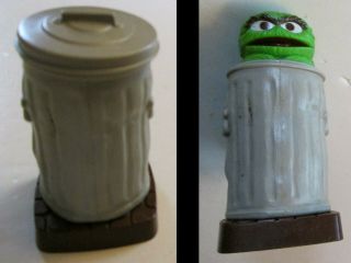 Vintage 1979 Sesame Street Oscar The Grouch Action Figure 5 In.  Trash Can Muppet