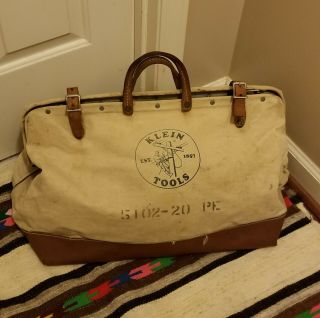 Klein Vintage Tool Bag Canvas 5102 - 20 Pe Tote Suitcase Antique