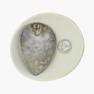 navajo / sterling silver vintage shadow box turquoise tear drop / pendant (27g) 2