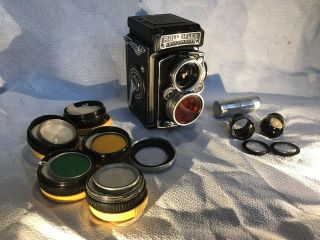 Rolleiflex Twin Lens Reflex 3.  5E Planar - 2.  8 Lenses With 5